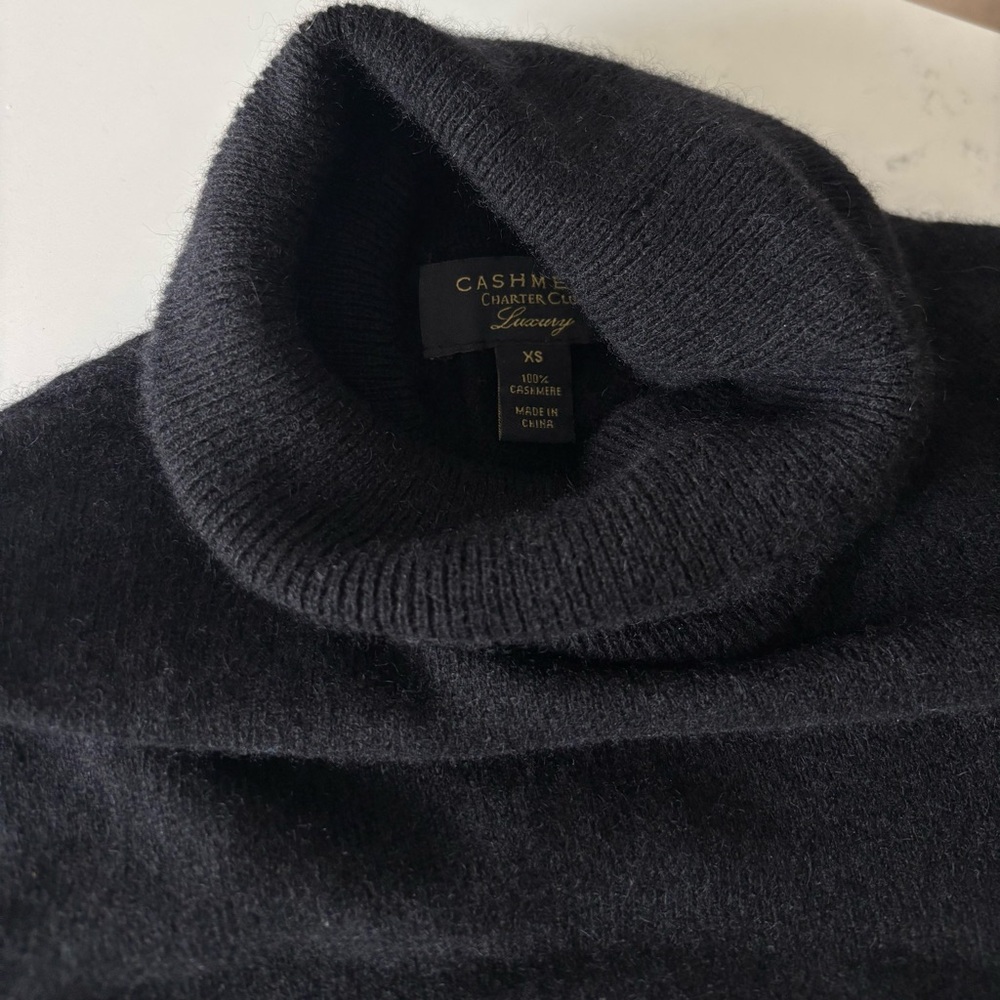 Charter Club Black Cashmere Turtleneck